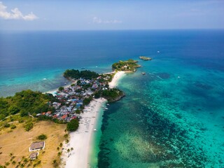 Aerial view of Langob Beach, Malapascua, Philippines