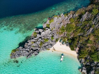 Scenic aerial view of Smith Point Beach in Coron, Philippines - Powered by Adobe