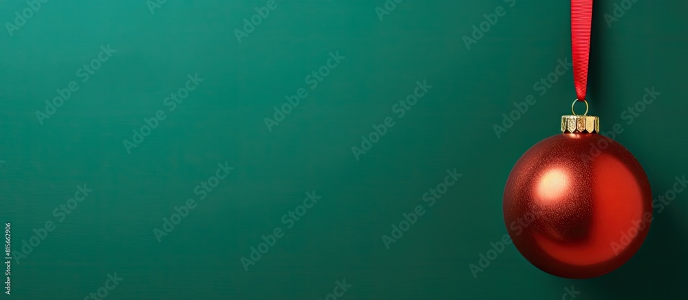 Poster Top down view of a Christmas toy placed on a colorful background providing ample space for copy or any other image
