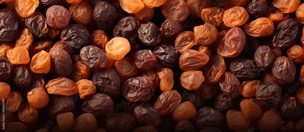 Poster group of raisin currant texture background copy space