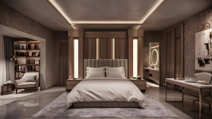 Modern House Beadroom Interior Design High Resolution Image