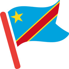 Flowing Flag of Congo Kinshasa