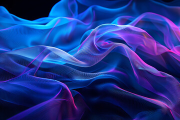 Obraz premium Digital technology wavy line abstract background.
