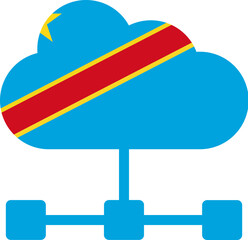 Cloud Server icon Of Congo Kinshasa Flag