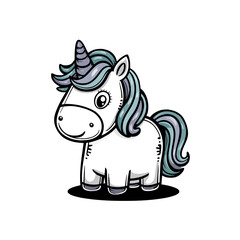 Fototapeta premium Unicorn Doodle Art: Magical Illustration of a Fabled Creature