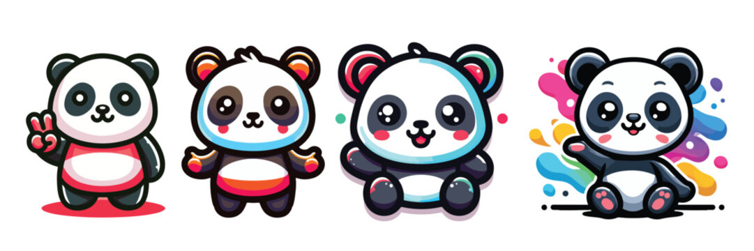 cute panda vector generate ai