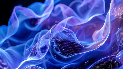 Digital technology wavy line abstract background.