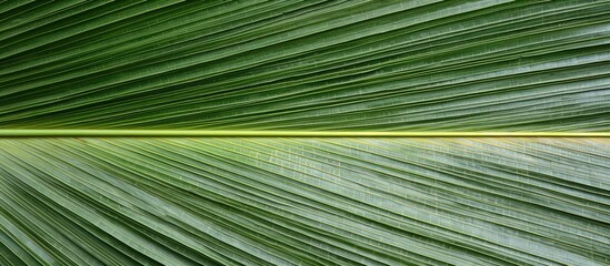 A detailed shot of the texture on a large palm leaf with ample space for adding text or graphics