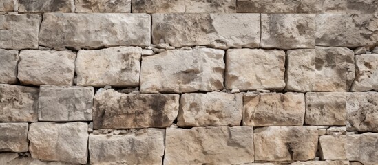 Fototapeta premium Weathered Stone Wall Close up Detail. copy space available