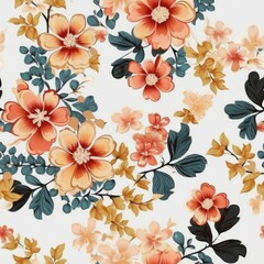 Vibrant bouquet of blooming flowers against a white background,