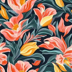High-resolution stock photo features a vibrant floral background of multicolored flowers