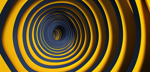 Assertive lines glossy yellow, navy blue in futuristic art.