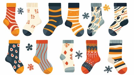 Socks icons. Vector set illustration office different kni