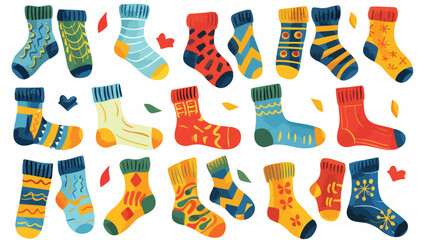 Socks icons. Vector set illustration office different kni