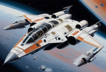 Unveiling the Futuristic Mastery of a Digitally Rendered Starfighter
