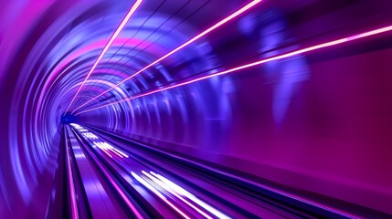 Fototapeta premium futuristic technology background with abstract speed light trails and effect route that moves quickly.