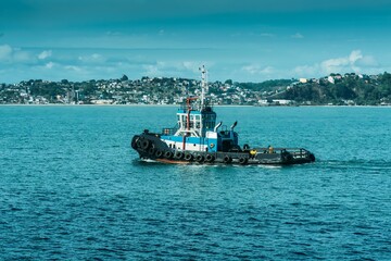 Scenic view of oil tankers in the sea in Brazil