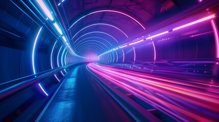 futuristic technology background with abstract speed light trails and effect route that moves quickly.