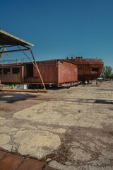 abandoned shipyard, rust, decay, ships