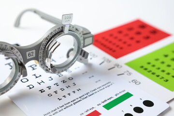 Fototapeta premium glasses and chart