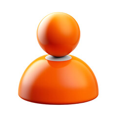 3d orange user icon transparent background, png