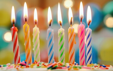 Colorful Birthday Candles Celebration