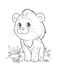 Animal Coloring Book Page  For Kids