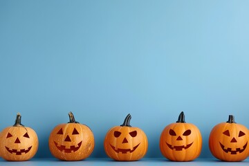 Spooky Halloween Pumpkin cut out by kids in Studio photography