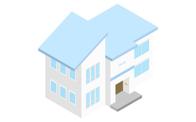 Rental Property: Building (detached single-family house), isometric illustration