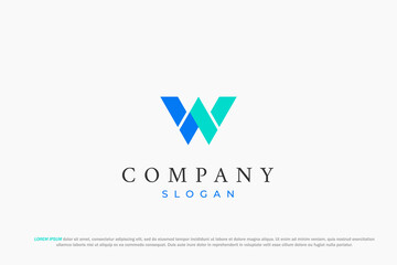 logo letter w abstract modern business