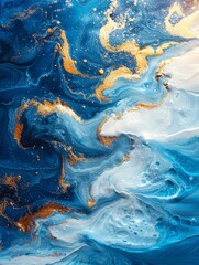 Obraz premium Blue background marble abstract texture pattern gold watercolor gray white dark paint green luxury. Background silver blue marble ombre wall color canvas fluid ink gradient water concrete wash art
