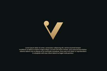 logo letter v luxury abstract