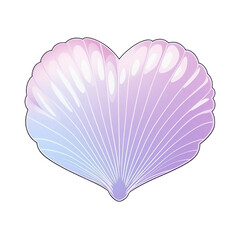 A beautiful iridescent shell in the shape of a heart.