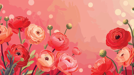 Vector background with ranunculus flowers. holiday 