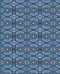 blue and black geometric pattern on fabric in an art nouveau style