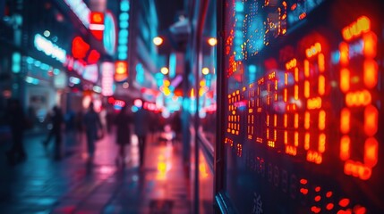 Fototapeta premium stock market thrums with the pulse of commerce and ambition on city background