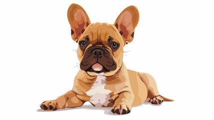 Vector funny french bulldog cute puppy pet drawing