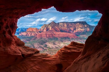 Scenic view of the Steam Boat Rock, Sedona, Arizona.