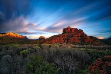 Breathtaking sunset over Cathedral Rock, Sedona, Arizona.