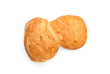 Wheat ciabatta isolated on white background.