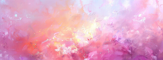A dreamy abstract composition highlighting soft pastel tones and delicate brushstrokes. The colors...