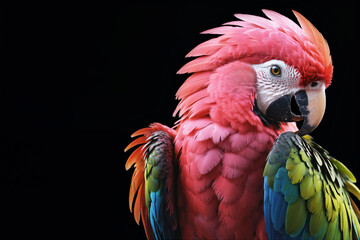 Fototapeta premium parrot isolated on black background