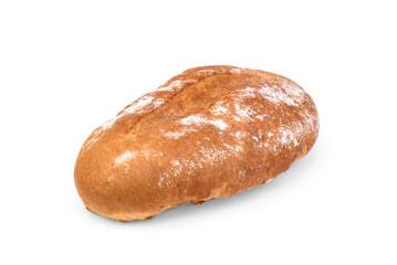 Wheat ciabatta isolated on white background.