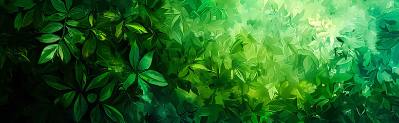 abstract composition showcasing rich shades of emerald green, evoking the lush beauty of a verdant forest. 