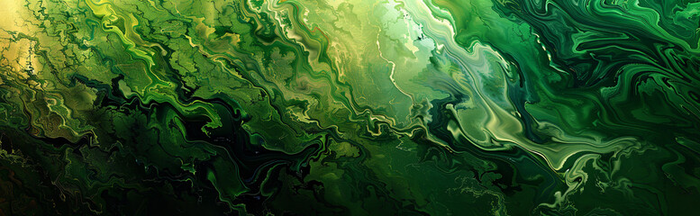 an abstract composition showcasing rich shades of emerald green, evoking the lush beauty of a verdant forest.