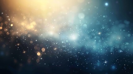Fototapeta premium Banner abstract bokeh background, Create a digital art piece featuring a glowing blue and yellow nebula with a sense of wonder and awe.
