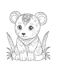 Animal Coloring Book Page  For Kids