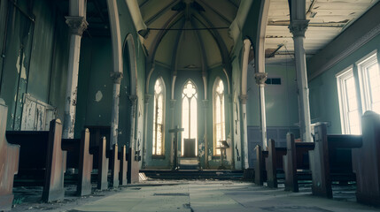 hall of the abandoned church : Generative AI