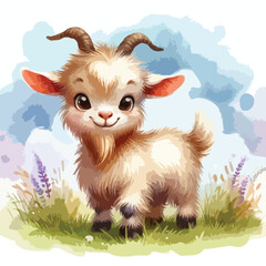 goat watercolor