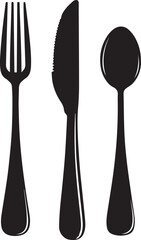 silhouettes of fork spoon and knife